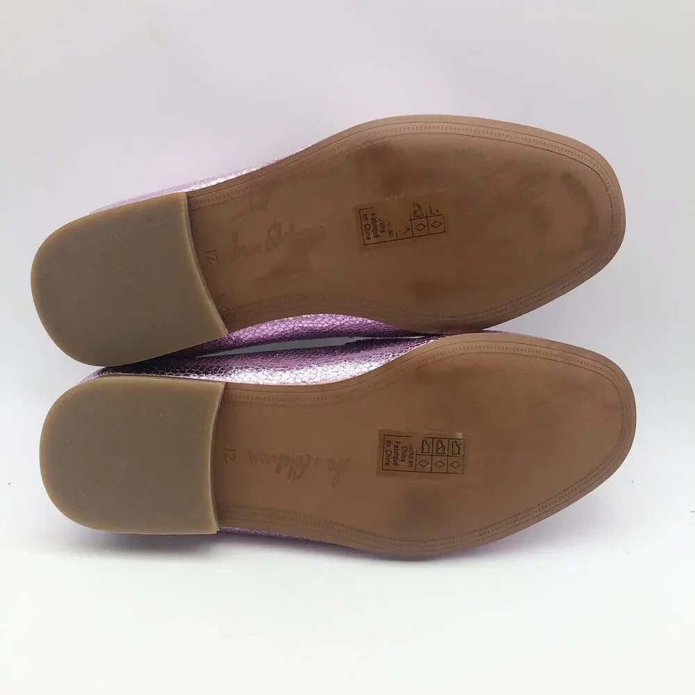 Sam Edelman Girls Loraine Slip On Loafers Kids Size 12 Metallic Lilac Purple NIB